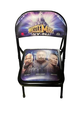 *RARE* WWE Wrestlemania 29 NY Limited Edition Chair John Cena Brock Lesnar Rock Cover