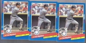 LOT of (3) 1991 DONRUSS  BASEBALL ALL-STAR #52 CAL RIPKEN JR., AL-"ERROR-NO DOT"