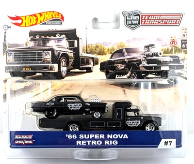 Hot Wheels Team Transport-'1966 Chevy Nova SS y plataforma retro-2019 Foto 1 de 3