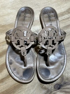 tory burch Beige leather sandals flip flop 10 1/2 Slip On - Picture 1 of 8