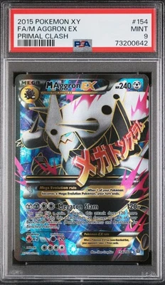 PSA 9 M Aggron EX 154/160 XY Primal Clash 2015 Pokemon Card Full Art Holo Foil - Image 1 of 2