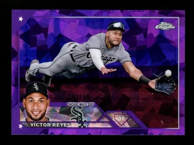 2023 Topps Chrome Sapphire Victor Reyes #631 Purple Refractor 03/10 SP B3R5 - Image 1 of 2