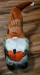 Rae Dunn Happy Harvest Kürbis 20 Zoll gewichteter Boden Wichtel Plüsch Wohnkultur NEU - Bild 1 von 5