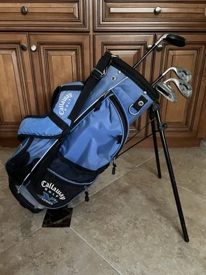 Callaway XJ Kids Left Handed Junior 4 Pc Golf Club Set Youth w/ Stand Bag - Image 1 of 4