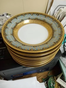 Charles Field Haviland Limoges Golden Fire Blau 9" Suppenschüsseln (12er Set) NEUWERTIG - Bild 1 von 4