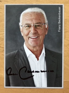 Franz Beckenbauer AK Aididas Autogrammkarte schwarz original signiert 5 - Bild 1 von 2