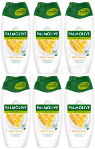 6 PALMOLIVE NATURALS Milk & Honey Shower Creams with Moisturizing Milk 250ml - Picture 1 of 6