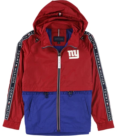 Tommy Hilfiger Womens NY Giants Windbreaker Jacket, Red, Small Cover
