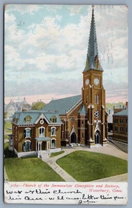 Church Of The Immaculate Conception Waterbury Conn. c1905 Postcard - Picture 1 of 2