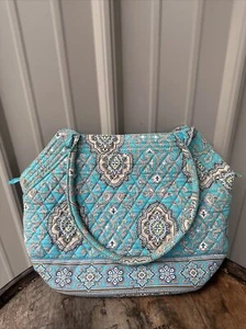 VERA BRADLEY Side by Side Tote Purse, Turquoise Aqua - Picture 1 of 6