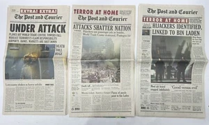 11., 12. und 13. September 2001 Die Post und Kurier volle 9/11 Zeitungen ungelesen - Bild 1 von 9