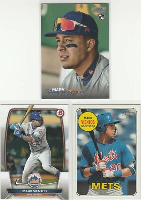 MARK VIENTOS (3) 2018 Topps Heritage & 2023 Stadium Club & Bowman RC Rookie Lot - Image 1 of 2