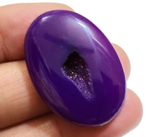 Fantastic Top Window Druzy Agate Oval Cabochon 52 Crt Loose Gemstone For Jewelry - Picture 1 of 3
