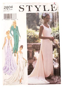 Style 2804 Misses' Dress Bolero Bridal Evening Train Back Lacing Sheath 6-16 - Picture 1 of 4