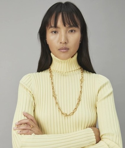 Nuovo con etichetta! COLLANA LUNGA CATENA TORY BURCH ROXANNE $278