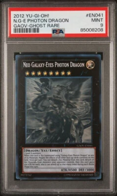 2012 YU-GI-OH! NEO GALAXY-EYES PHOTON DRAGON GAOV-EN041 GHOST RARE UNL ED PSA 9 - Image 1 of 2