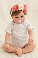 19" Lifelike Real Baby Size Rooted Hair Sweet Smiling Reborn Baby Dolls Silicone