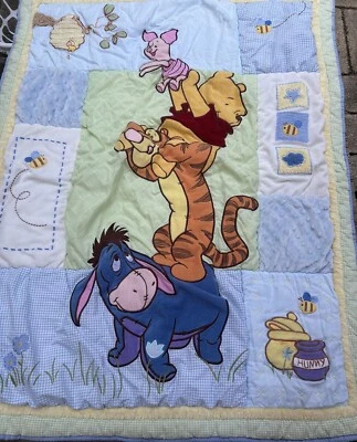 Winnie The Pooh Hunting For Honey BabyCrib Comforter Valances Quilt Clips Disney - Image 1 of 4