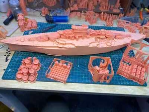 3D Printed 1/350 U.S. Navy Battleship Californian Unpainted Model Kit NEW - Picture 1 of 9
