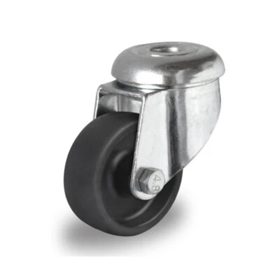 DER ROLLENDE SHOP Lenkrolle mit Rückenloch 75 mm Polypropylen "Apparaterolle"