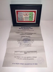 1960 New York Yankees World Series Baseball Ticket Stub gerahmt Echtheitszertifikat! - Bild 1 von 8
