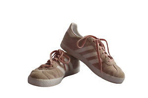 ADIDAS Originals Gazelle Tennis Shoes UK size 3 EU 35.5 Pink and White-Very good