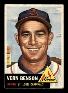 1953 Topps #205 Vern Benson EX+ CENTERED Set Break J&J 011