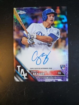 COREY SEAGER 2016 Topps Chrome Purple Refractor Rookie Auto /250 RANGERS - Image 1 of 4