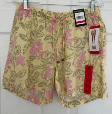 Nuevo con etiquetas Margaritaville Mujer No Requiere Pasaporte Playa Lino Corto Amarillo Talla M Foto 1 de 4