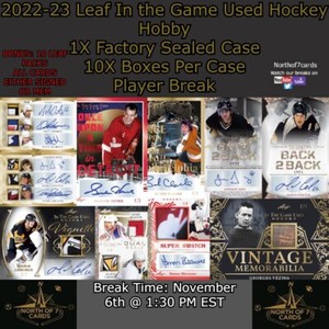 Gilles Gilbert 2022-23 Leaf In The Game Used Hockey Hobby 1 Case - BREAK #15