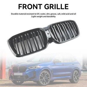 Gloss Black Front Kidney Grill Grille Fit BMW IX3 G08 LCI 2022+ Double Slat A1 - Picture 1 of 17