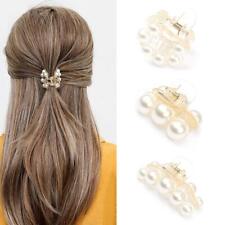3Pcs Hair Claw Clamps Pearl Barrettes Non Slip Clips Accessories for Women Girls