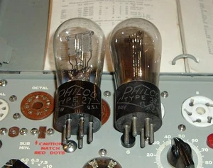 2 TUBOS Philco Globe #27 placa de malla triodo 27 alias 327 227 TV7 probado bueno - Imagen 1 de 3