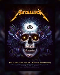 HOT!! Metallica M72 Charlotte 2025 At Bank Of America Stadium May 31 Poster - Picture 1 of 1