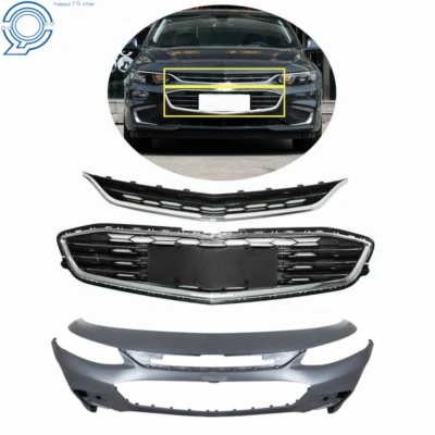 For 2016-2018 Chevy Malibu Front Bumper Cover & Front Upper And Lower Grille Foto 1 de 4