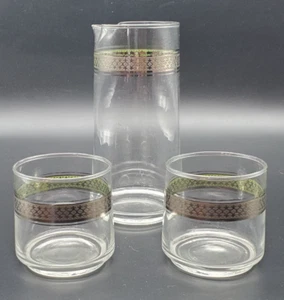 MCM Pyrex Cocktail Beaker and 2 Rocks glasses - Picture 1 of 2