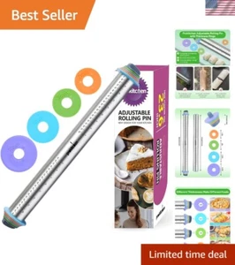 Versatile 23.6 Inch Non-Stick Adjustable Rolling Pin for Perfect Dough Thickness - Picture 1 of 9