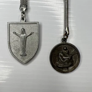 H4 Lote Jesús Santos María Camafeo Dios Cristiano Plata Cordón Retro Llavero - Imagen 1 de 9