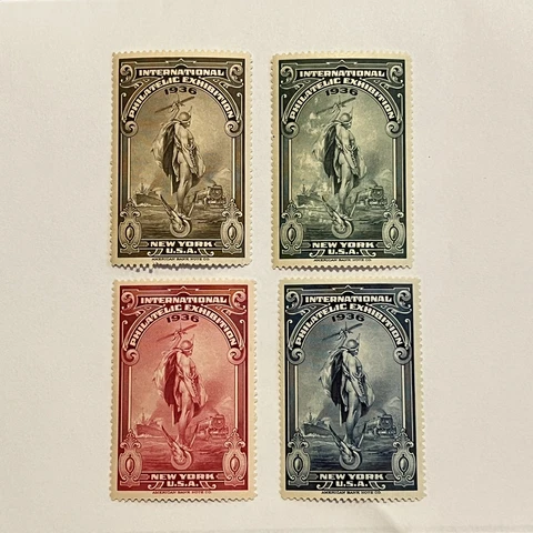 1936 INTERNATIONAL PHILATELIC EXHIBITION LOT OF 4 NY POSTER CINDERELLA STAMPS #3 Cover