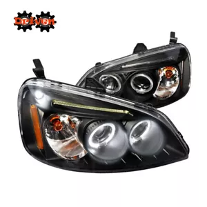 Black Headlights Project Halo 2/4 door Coupe Sedan For 01-03 Honda Civic EX DX - Bild 1 von 3