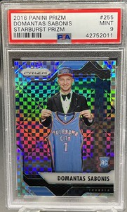 2016-17 Panini Prizm Starburst #255 Domantas Sabonis PSA 9 Rookie RC