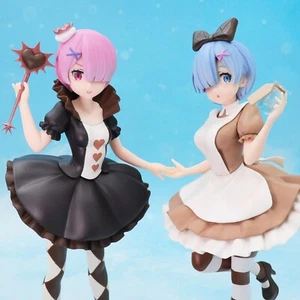 Re:Zero Rem Ram in Alice in Wonderland Outfit Figure Figurine FuRyu Lot of 2 - Picture 1 of 12