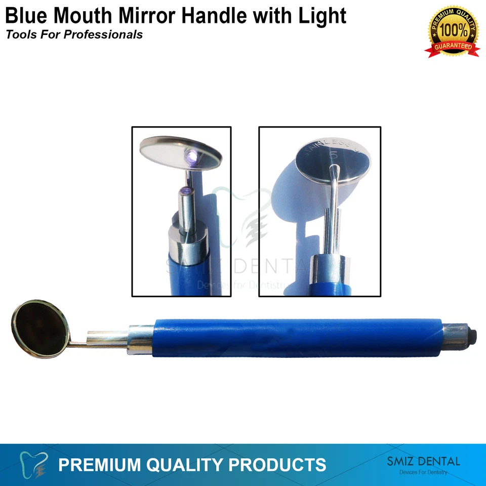 SMIZ DENTAL® DENTAL Mouth Mirror Blue with Light Anti-Fog, Teeth Tartar Plague Inspection