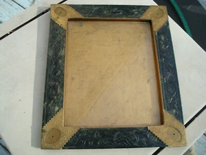 Antique Carved Dark Jade Picture Frame - Picture 1 of 17