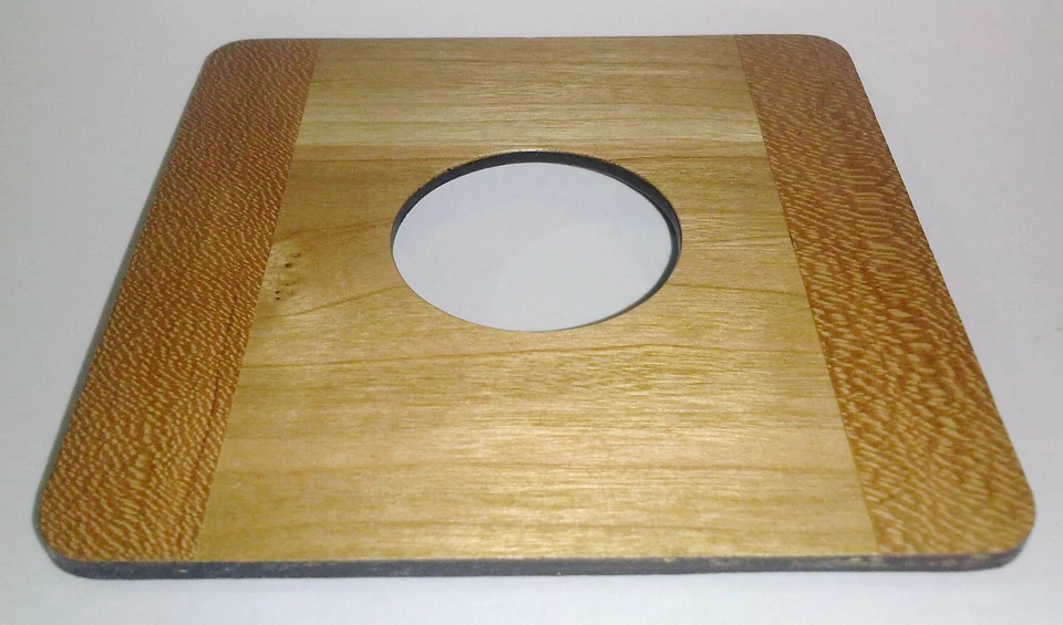1 Lens Board 4.5"sq. RC for Deardorff, Solid Cherry, 42mm hole for #0, natural - Image 1 of 1