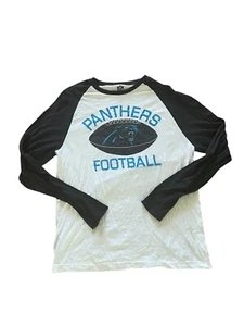 NFL Team Apparel Large Carolina Panthers White & Charcoal Long Sleeve Shirt - Picture 1 of 6
