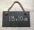 Handmade Slate Hanging Chalkboard Blackboard Message Board Memo Plaque 18x10cm