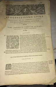 AMBROISE PARÉ. FACULTÉ ET VERTU DES MÉDICAMENS SIMPLES .XVIIéme.BOIS GRAVÉS. - Imagen 1 de 6