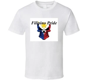 Tshirt Filipino Flag Skull White T Shirt - Picture 1 of 4