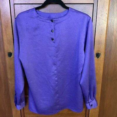 Blusa Retro Años 80 Jennifer Moore Clasificaciones Mujer 10 Púrpura Manga Larga Foto 1 de 4